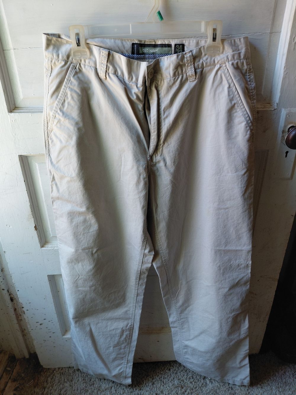 Old Navy Like New Men’s Khaki Classic Flat-Front Pants - Light Beige